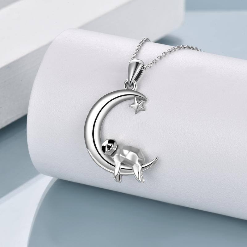 Sloth Necklace Sterling Silver Origami Moon Sloth Pendant Birthday Gifts for Women Girlfriend Wife