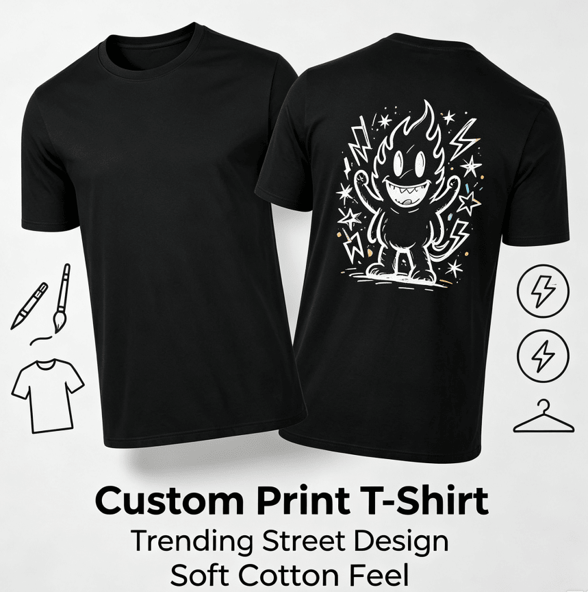Customized pattern cotton short-sleeve T-shirt, colorful splashing smile print on the back, customizable picture and text personalized T-shirt, men's and women's same style casual loose everyday stre