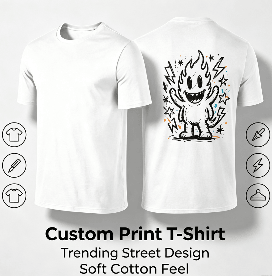 Customized pattern cotton short-sleeve T-shirt, colorful splashing smile print on the back, customizable picture and text personalized T-shirt, men's and women's same style casual loose everyday stre