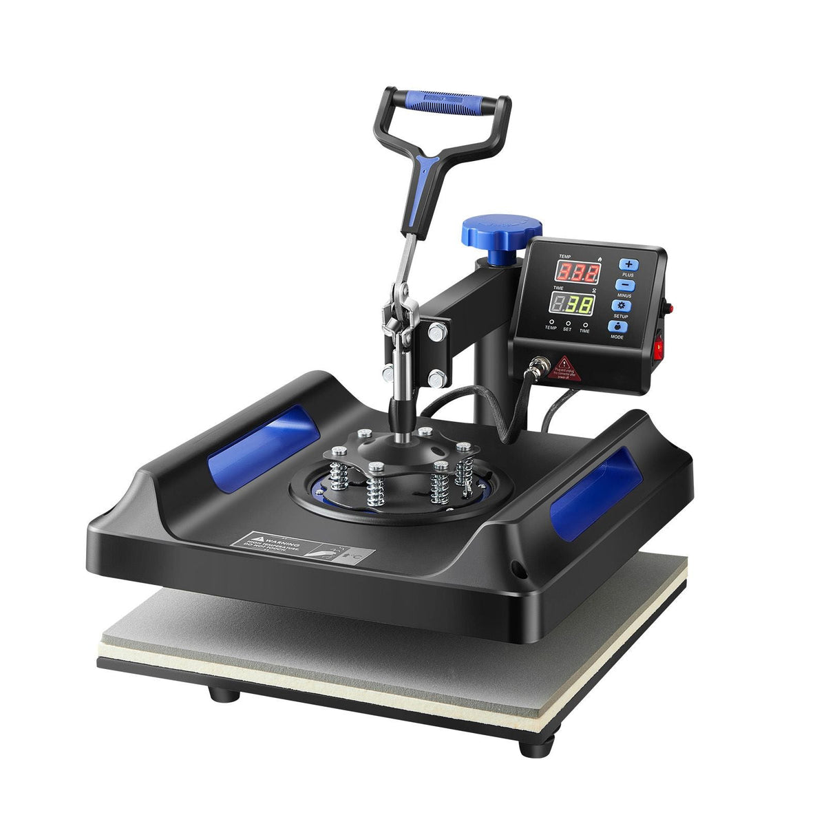 Heat Press Machine 8 in 1 Combo, Heat Press 15x15 in, Swing Away T Shirt Printing Machine Digital Control, Multifunction Transfer Machine Sublimation, for T-Shirt Hat Cap Mug Plate, Blue