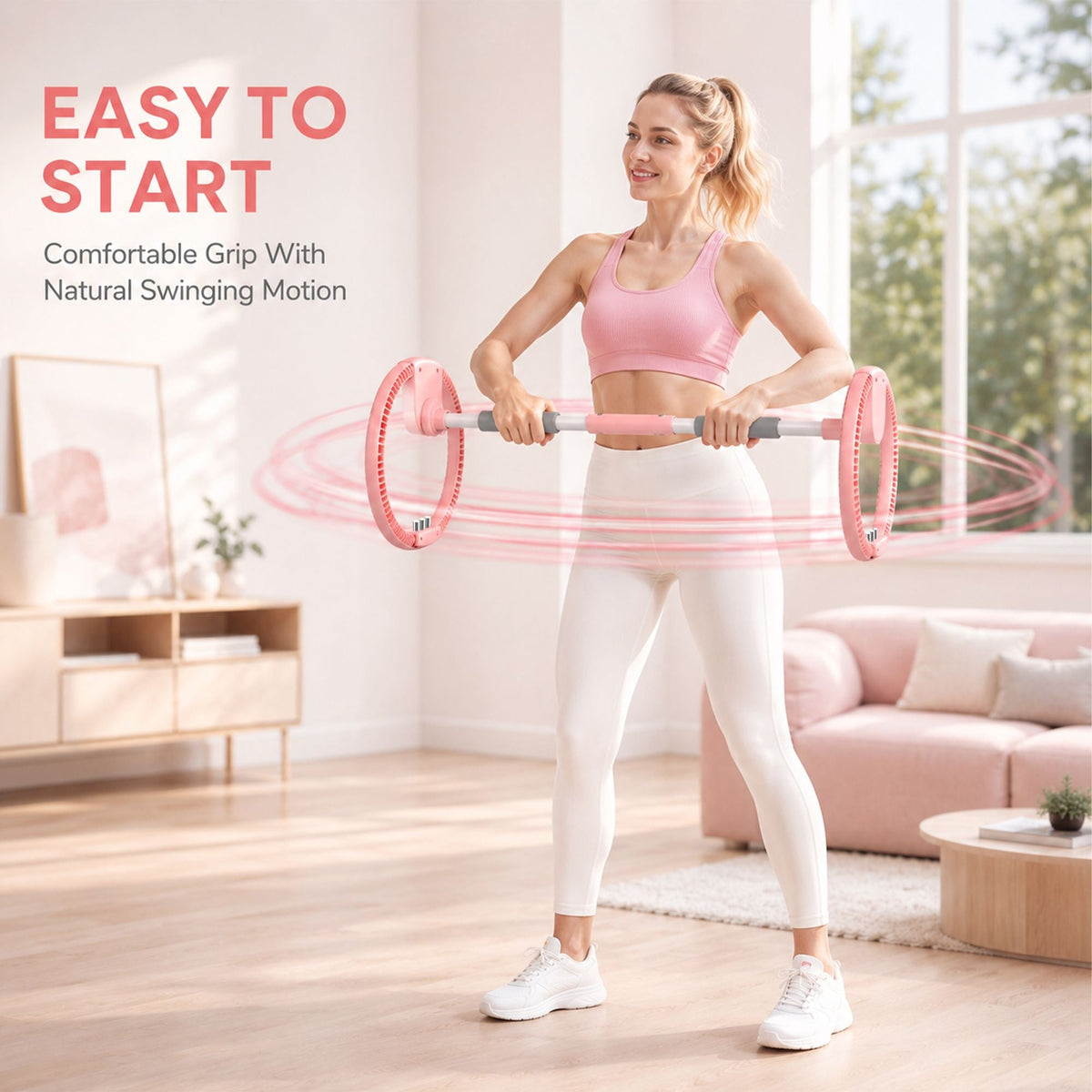 Adjustable Arms Exercise Wheel, Portable Forearm & Wrist Training Big Swing Wheel Trainer