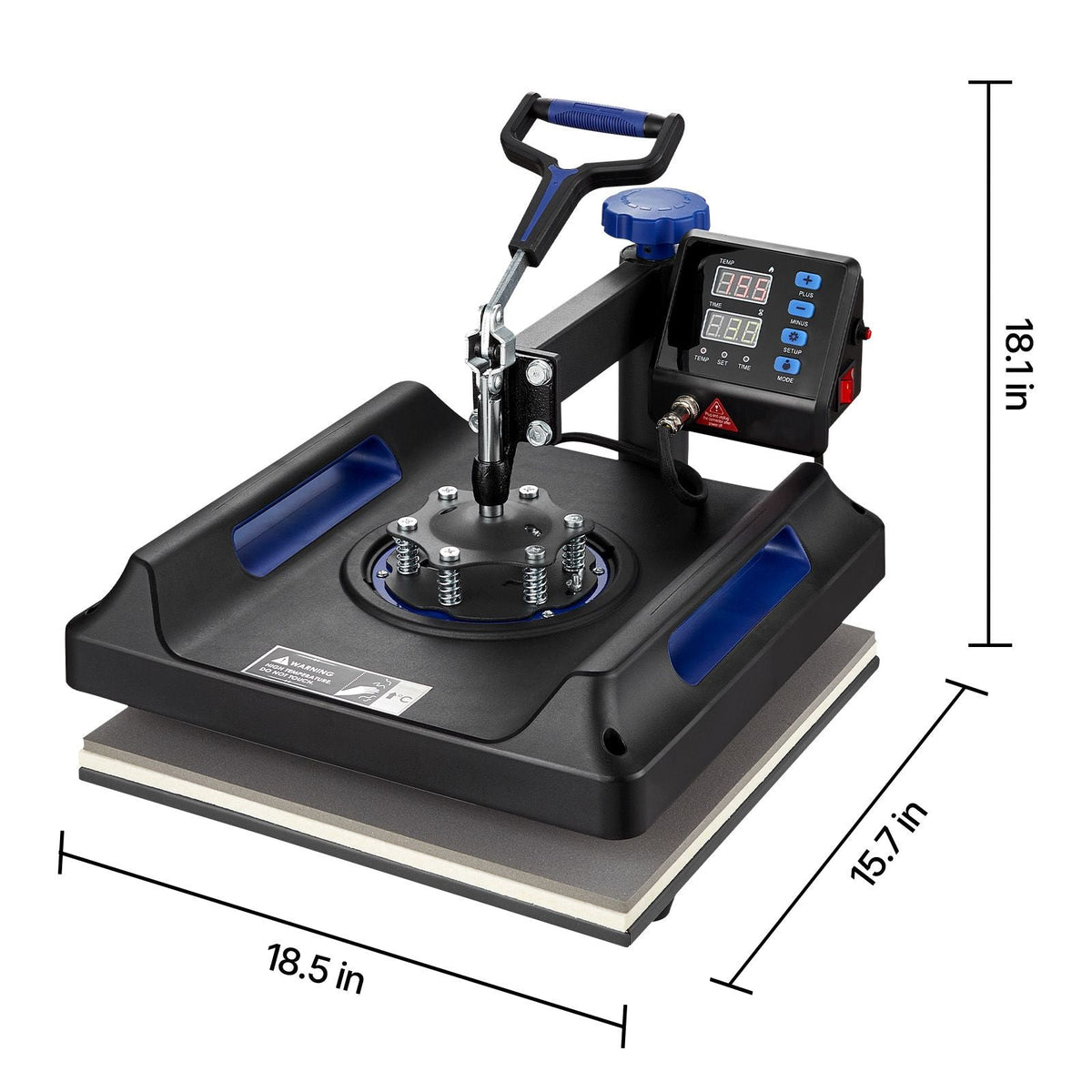 Heat Press Machine 8 in 1 Combo, Heat Press 15x15 in, Swing Away T Shirt Printing Machine Digital Control, Multifunction Transfer Machine Sublimation, for T-Shirt Hat Cap Mug Plate, Blue