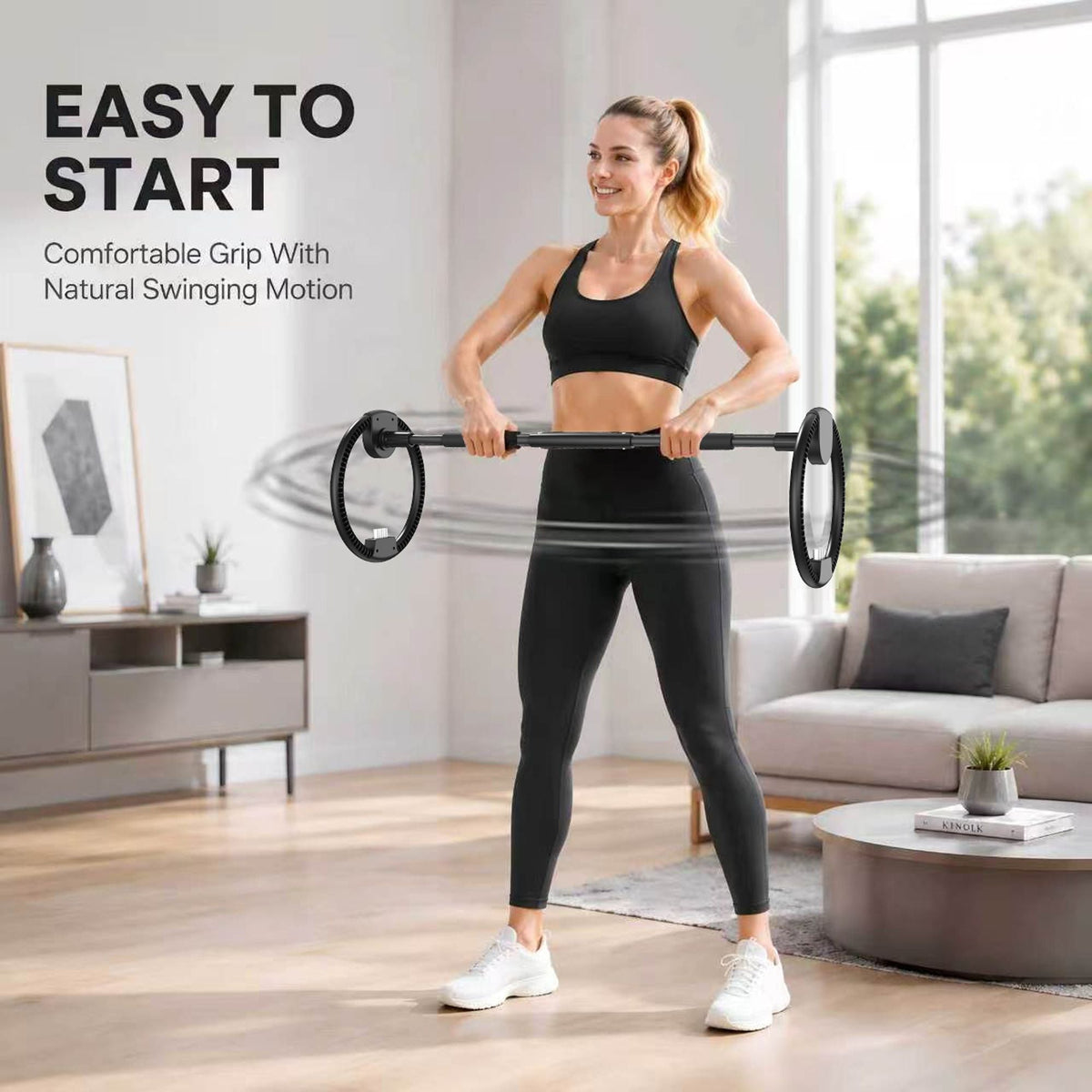 Adjustable Arms Exercise Wheel, Portable Forearm & Wrist Training Big Swing Wheel Trainer