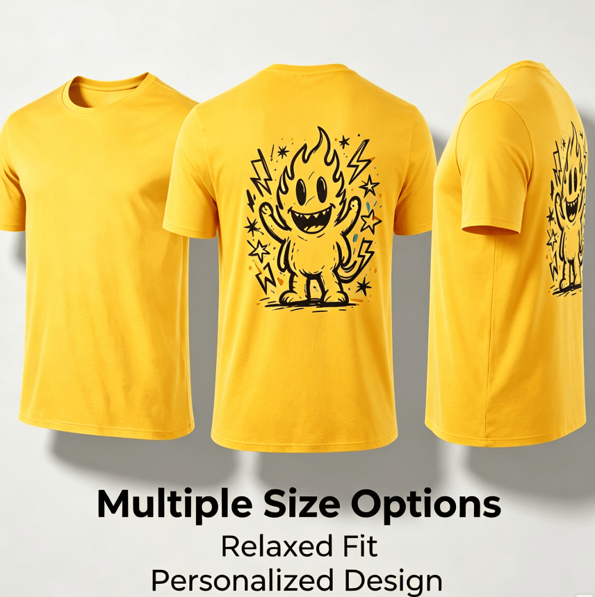 Customized pattern cotton short-sleeve T-shirt, colorful splashing smile print on the back, customizable picture and text personalized T-shirt, men's and women's same style casual loose everyday stre