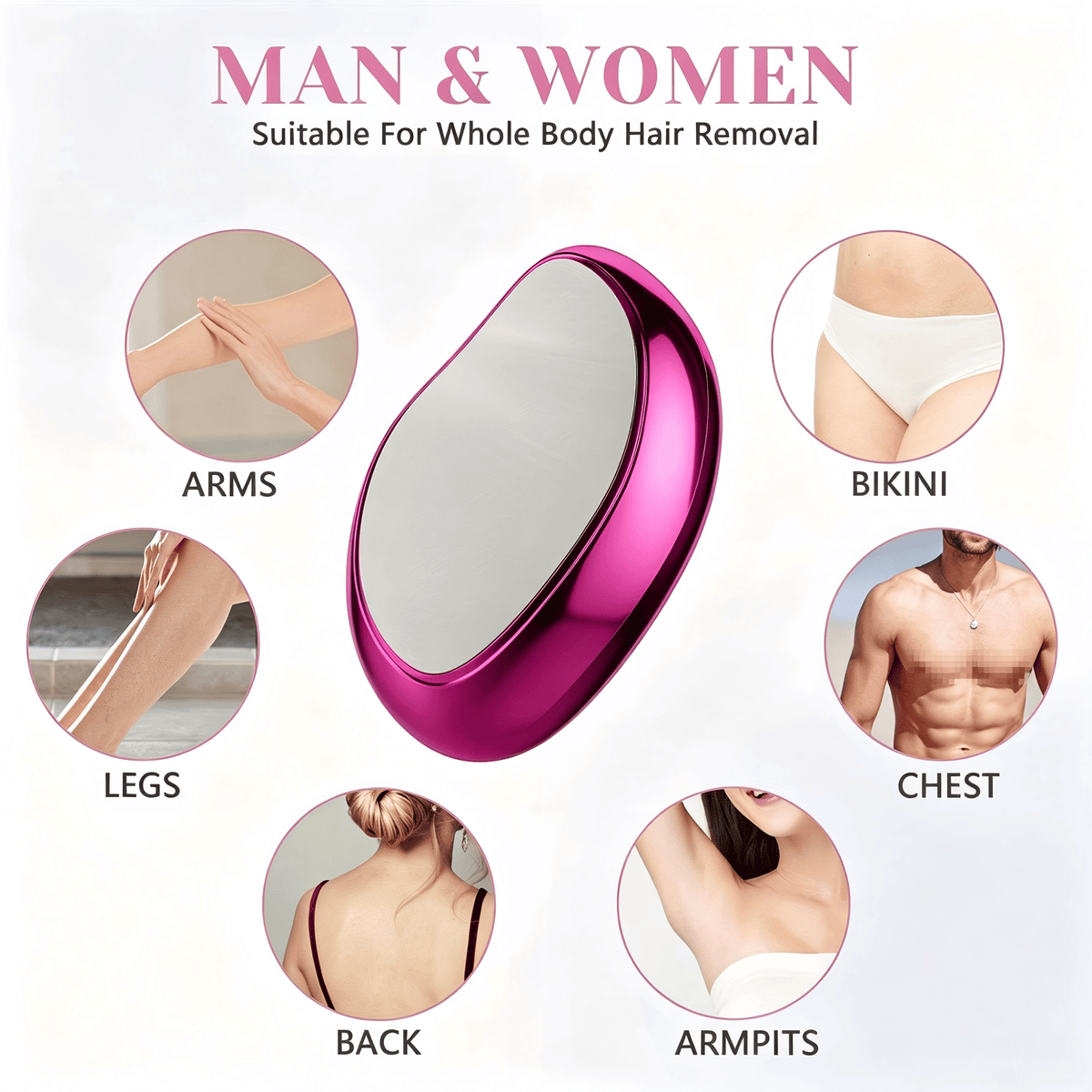 Crystal Hair Eraser Physical Hair Removal Tool Epilator Reusable Body Depilation Tool Glass Hair Remover Portable Mild Epilator