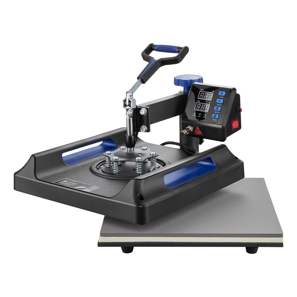 Heat Press Machine 8 in 1 Combo, Heat Press 15x15 in, Swing Away T Shirt Printing Machine Digital Control, Multifunction Transfer Machine Sublimation, for T-Shirt Hat Cap Mug Plate, Blue