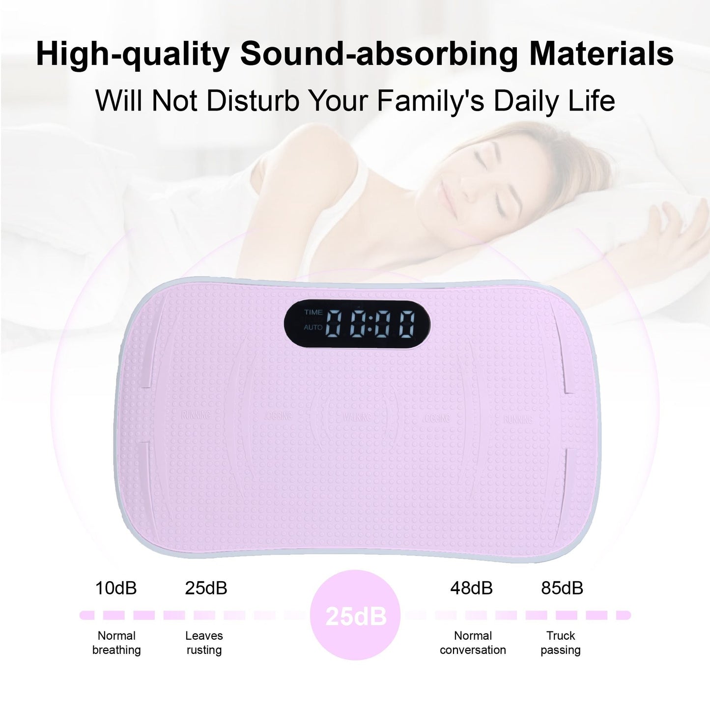 Silent Vibration Platform Crazy Fitness Massage 10-Frequency Weight Loss & Fat Burner Body Shaking Machine For Unisex Pink