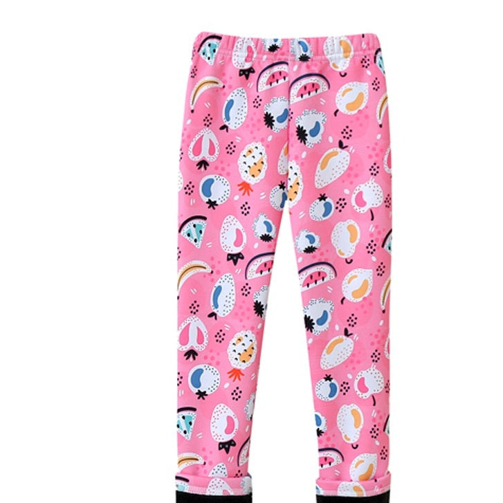 Girls Thin-Flannel SpringAutumn Outerwear Milk-Viscose Pants