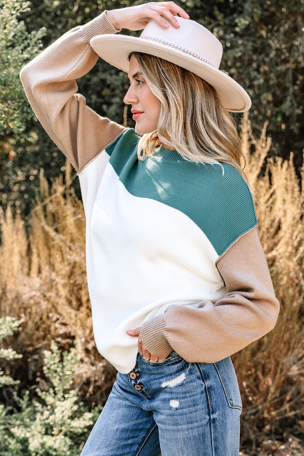 Anava Ribbed Knit Baggy Sweater