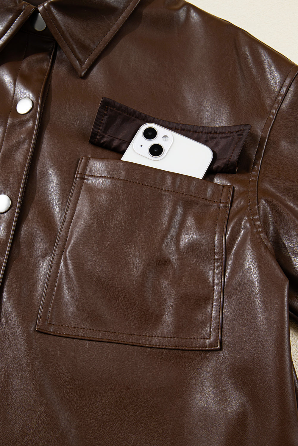 Mila Drawstring Hem Leather Jacket