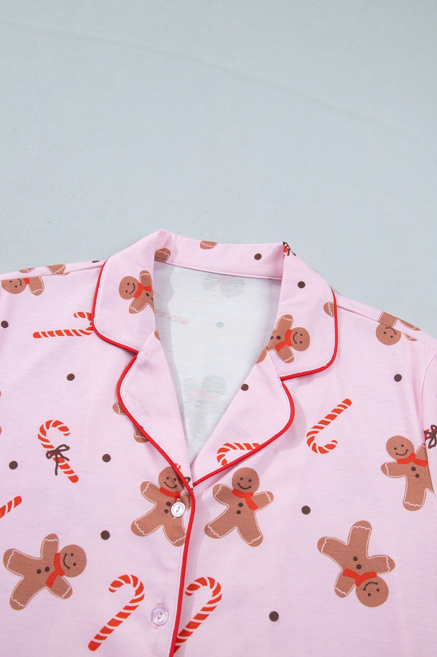 Christmas Gingerbread Top & Shorts Pajama Set