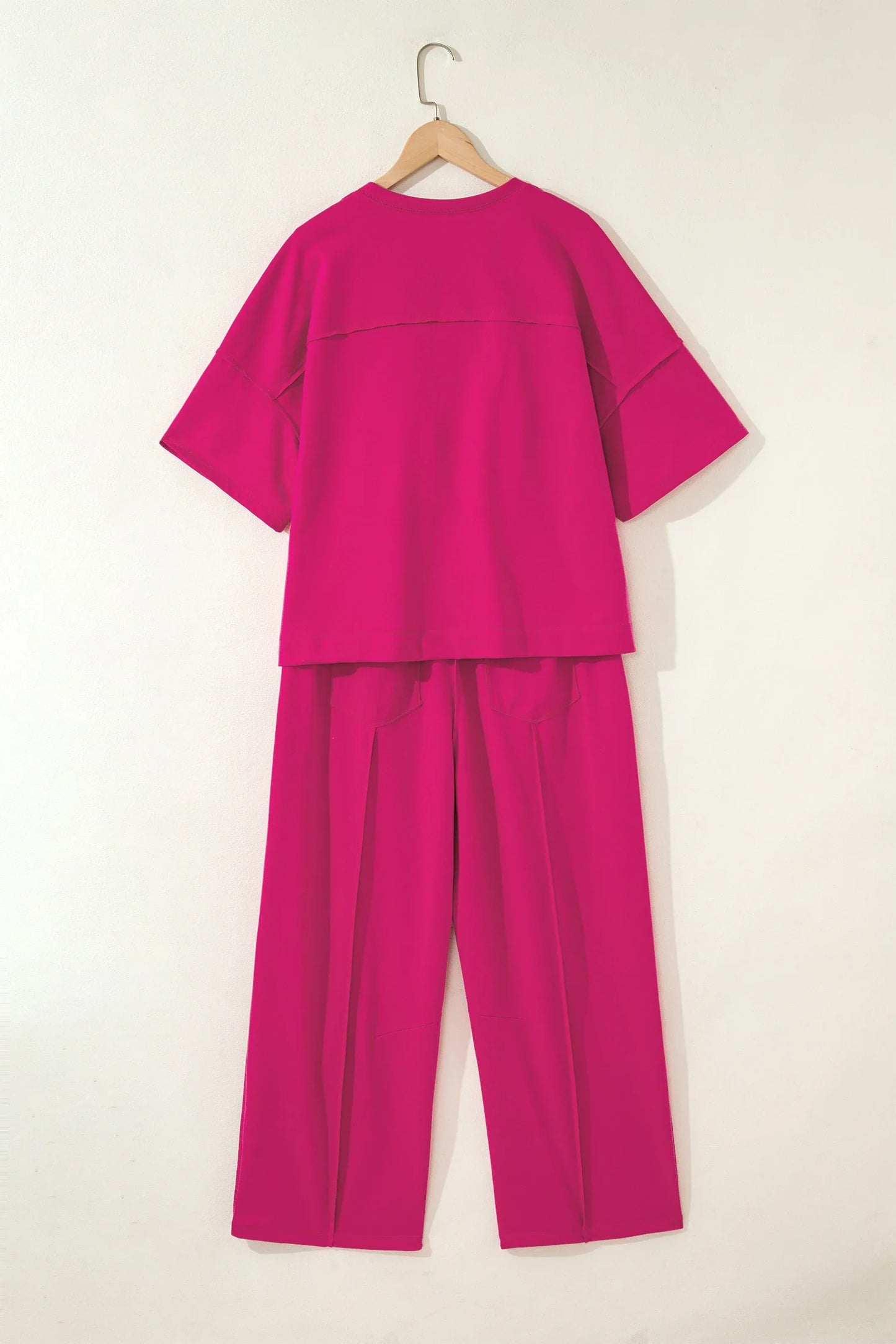 Solid Drop Shoulder Boxy Tee & Barrel Pants Set