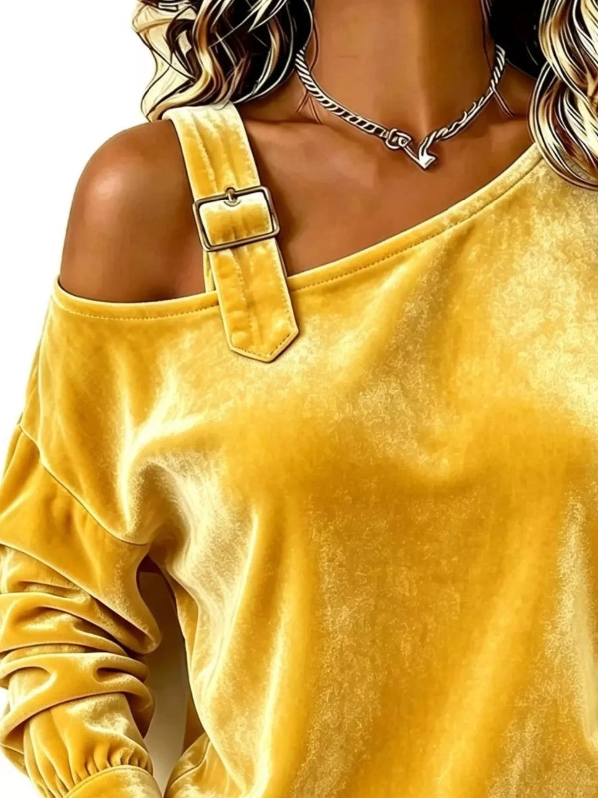 Full Size Asymmetrical Neck Long Sleeve Sweatshirt Plus Size