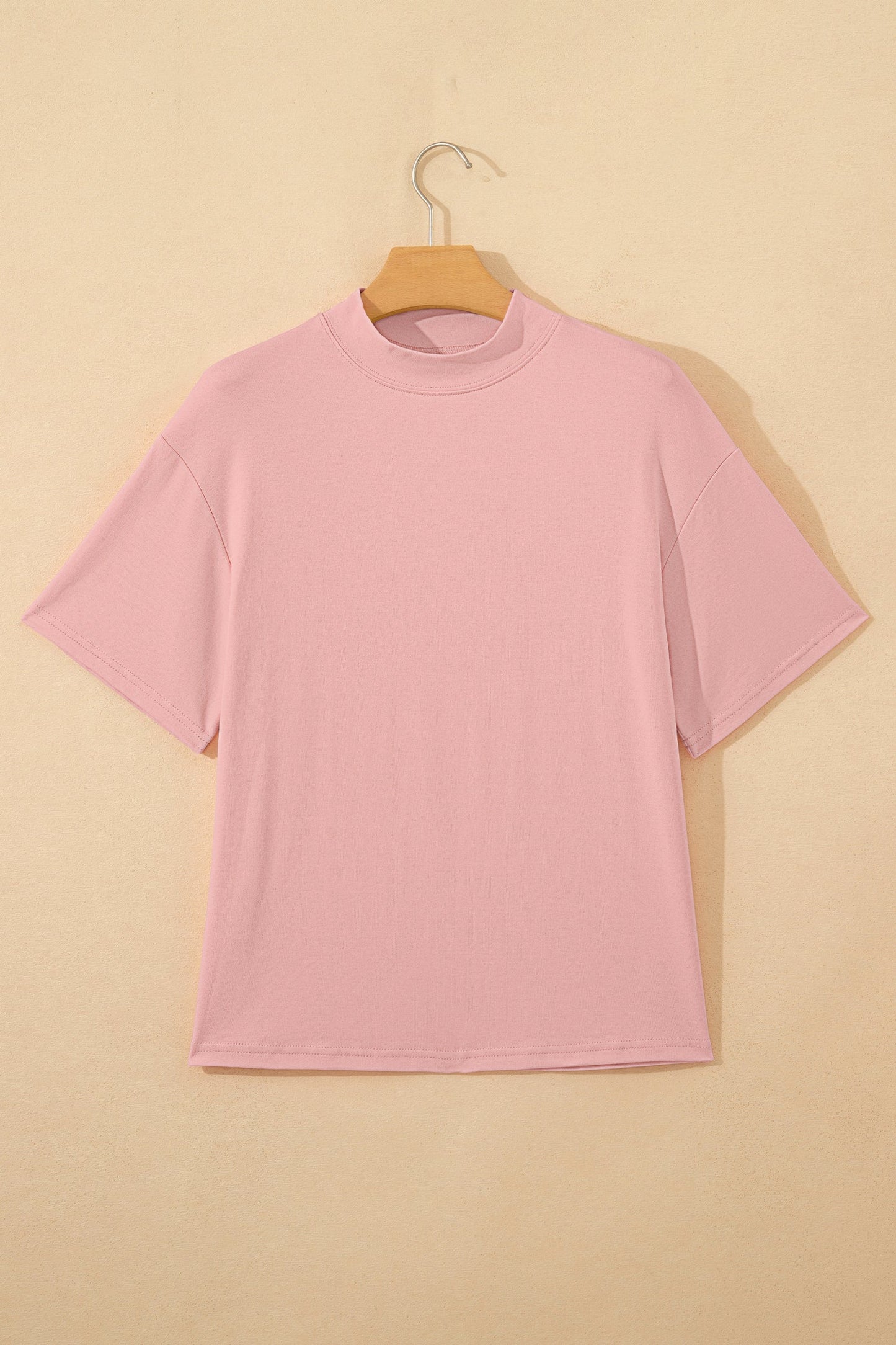 Oversized Solid Color High Neck Tee