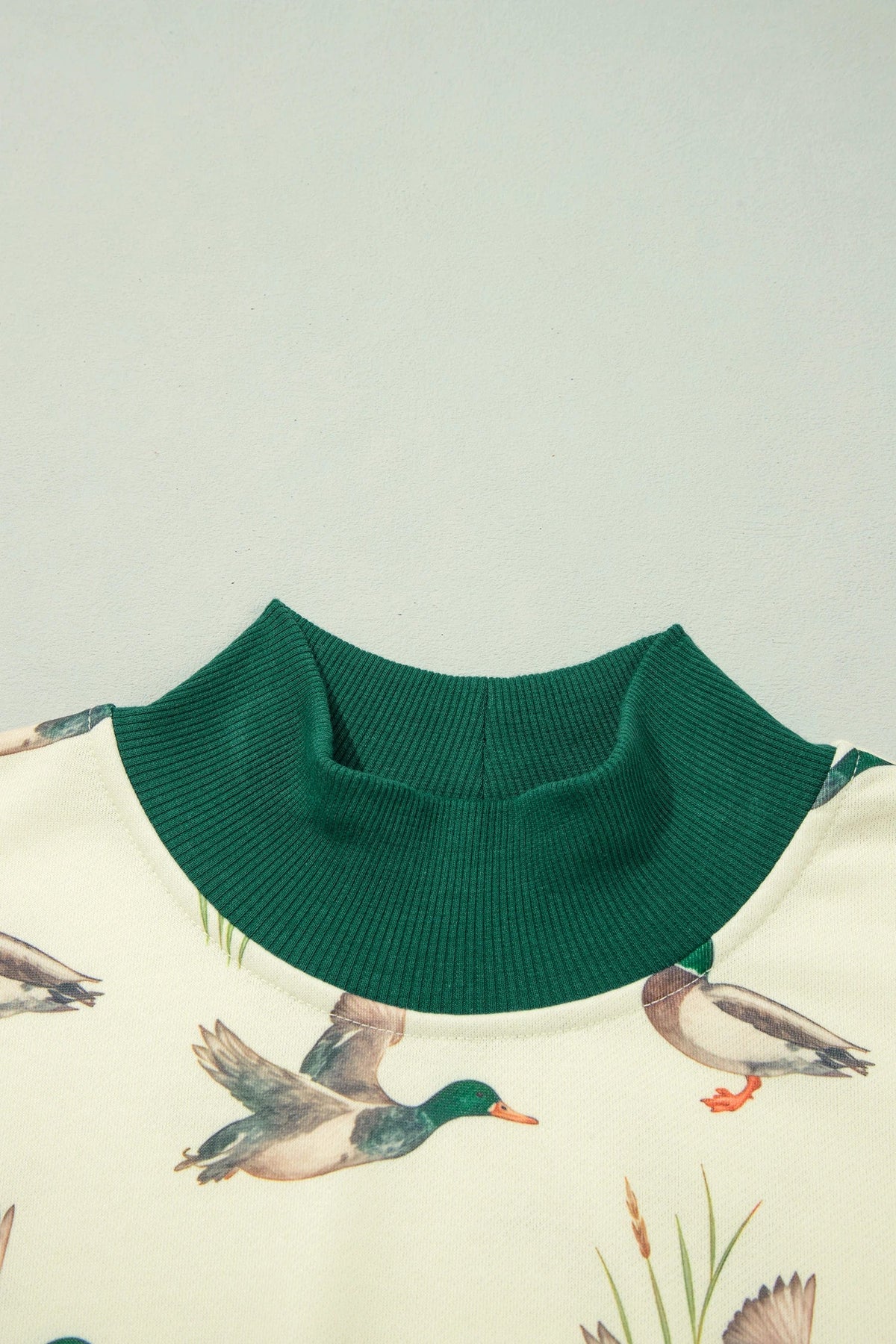 Mallard Colorblock Trim Mock Neck Sweatshirt