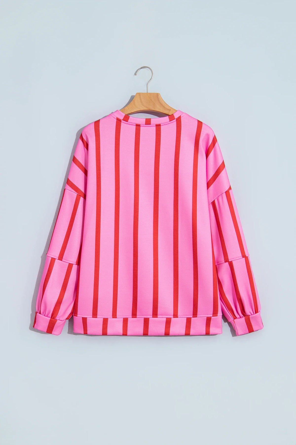 Stripe Drop Shoulder High Low Hem Sweatshirt