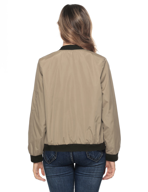 Ladies Casual Fashion Zip Jacket Jacket