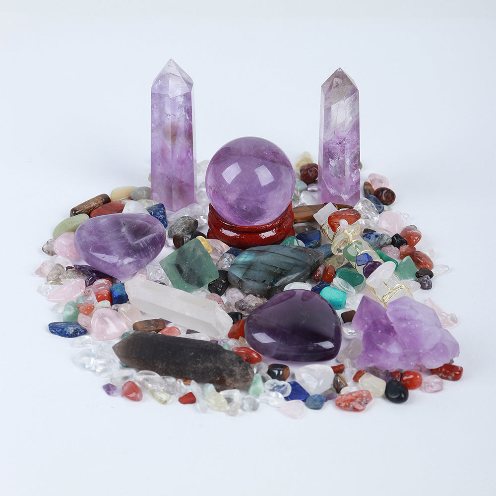 Donghai Natural Crystal Gem Hexagonal Prism Energy Ball Gift Box