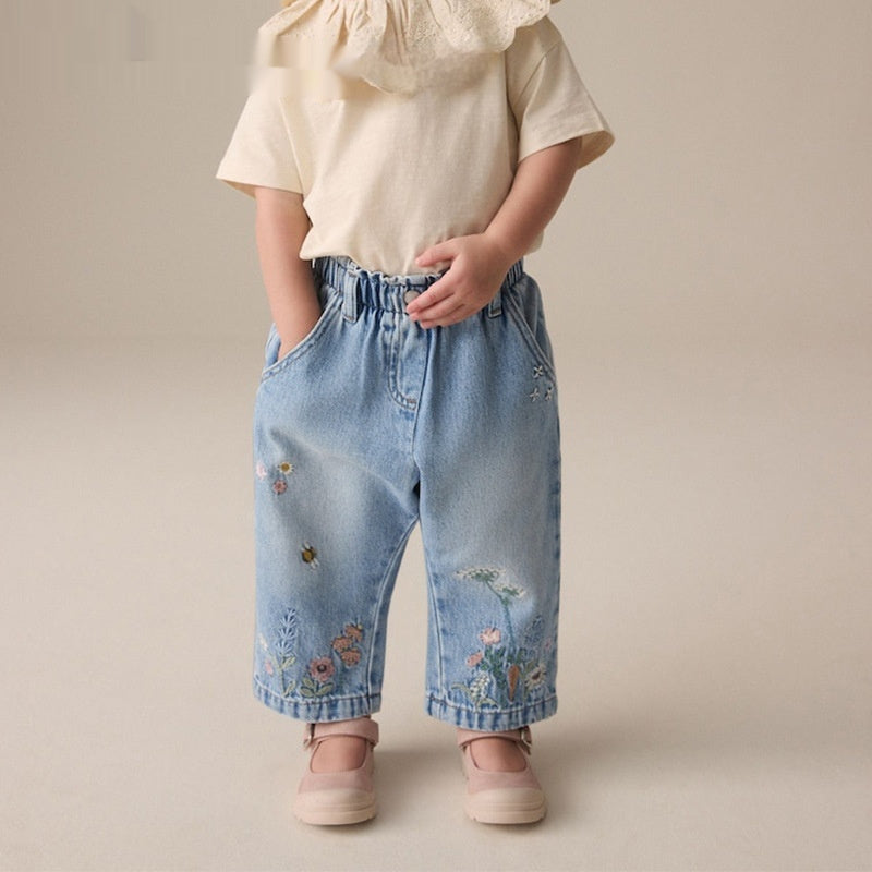 Western-Style Denim Jeans For Girls