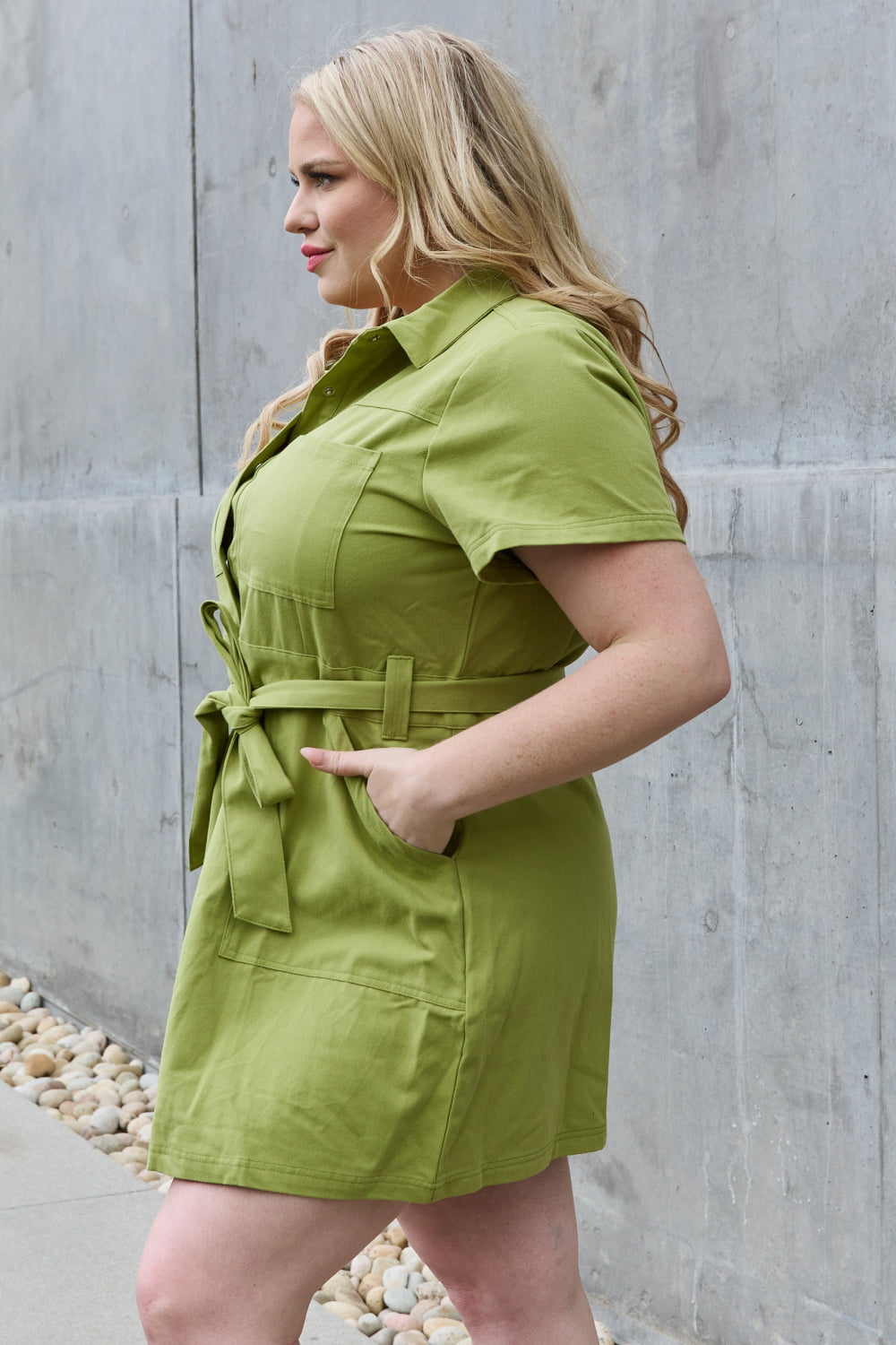 Jady By Jane Stick With Me Full Size Button Down Dress