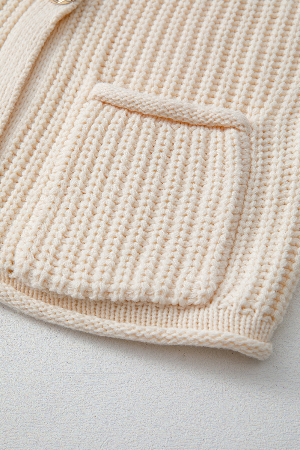 Solid Textured Buttoned Oversized Sweater Vest