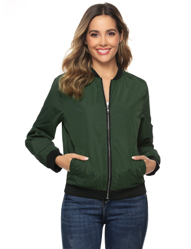 Ladies Casual Fashion Zip Jacket Jacket