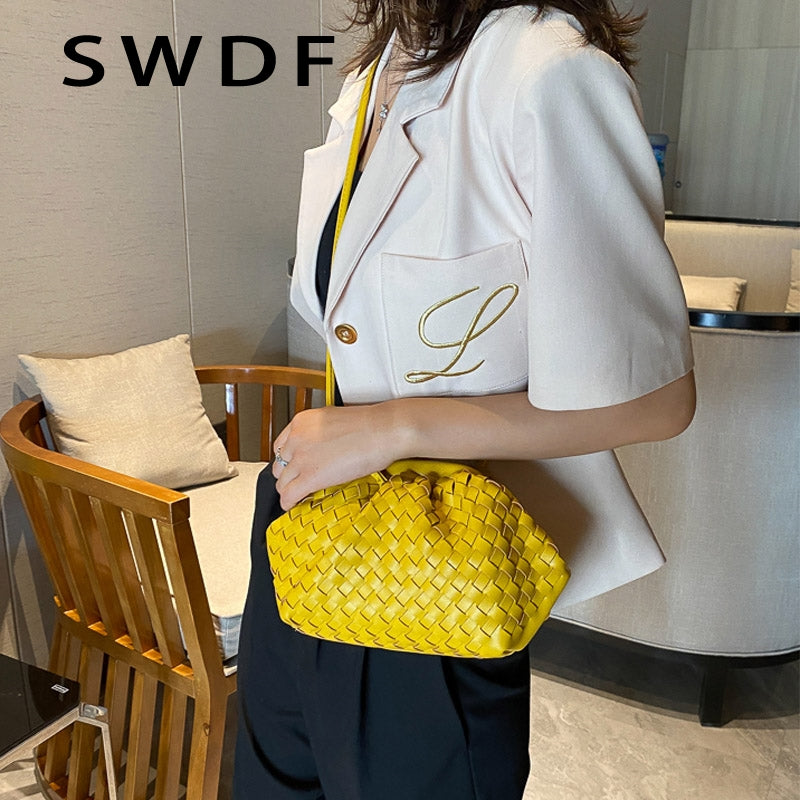 Luxury Ladies Weave Bag Soft Leather Crossbody Shoulder Bags For Women 2022 Fashion Female Brand Handbag And Purse Lady Hobo Ba
