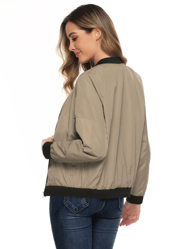 Ladies Casual Fashion Zip Jacket Jacket