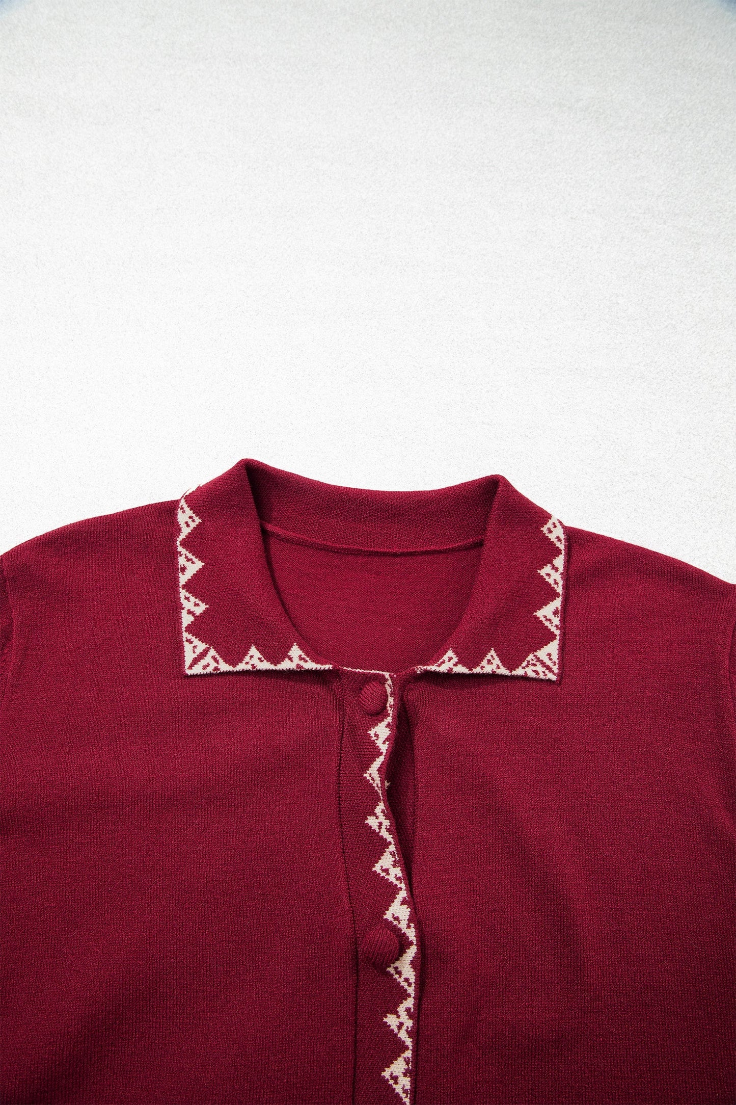 Bow Patch Pocket Collared Button Front Cardigan