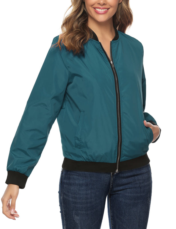 Ladies Casual Fashion Zip Jacket Jacket