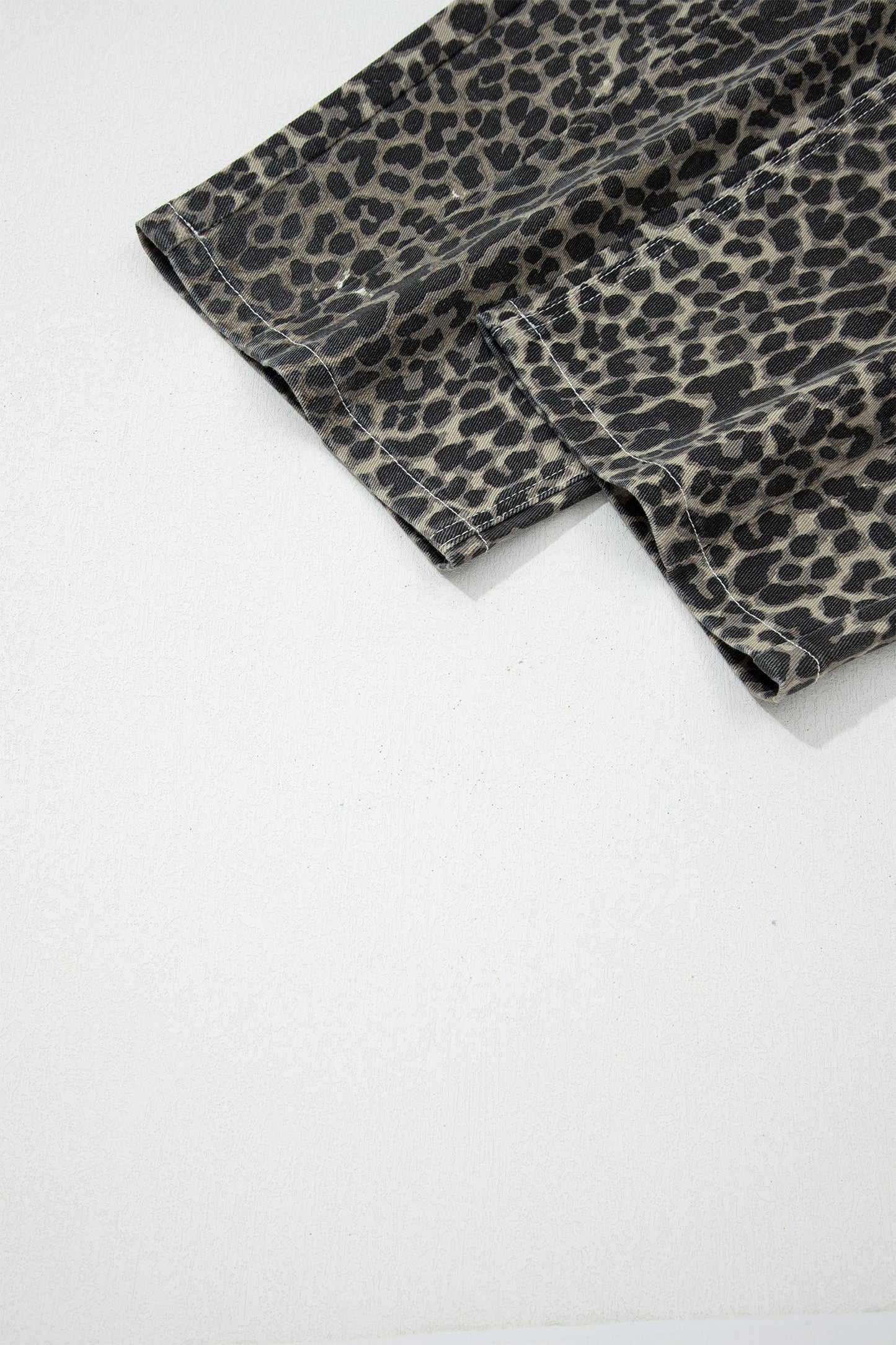 Leopard High Waist Barrel Leg Jeans