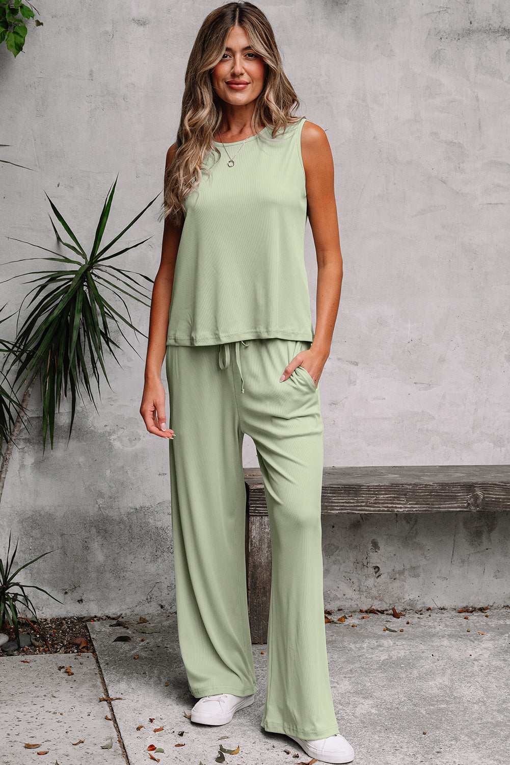 Mila Textured Tank Top Set