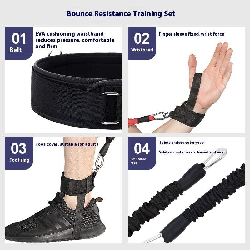 Boxing MMA Taekwondo Elastic String Basketball Bounce Strength Leg Training Explosive Power Resistance Band Fitness Equipment
