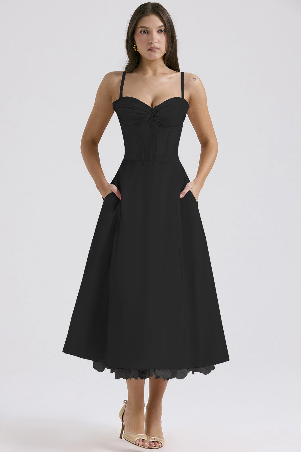 Floral series French summer camisole gentle style dress slimming floral camisole long skirt