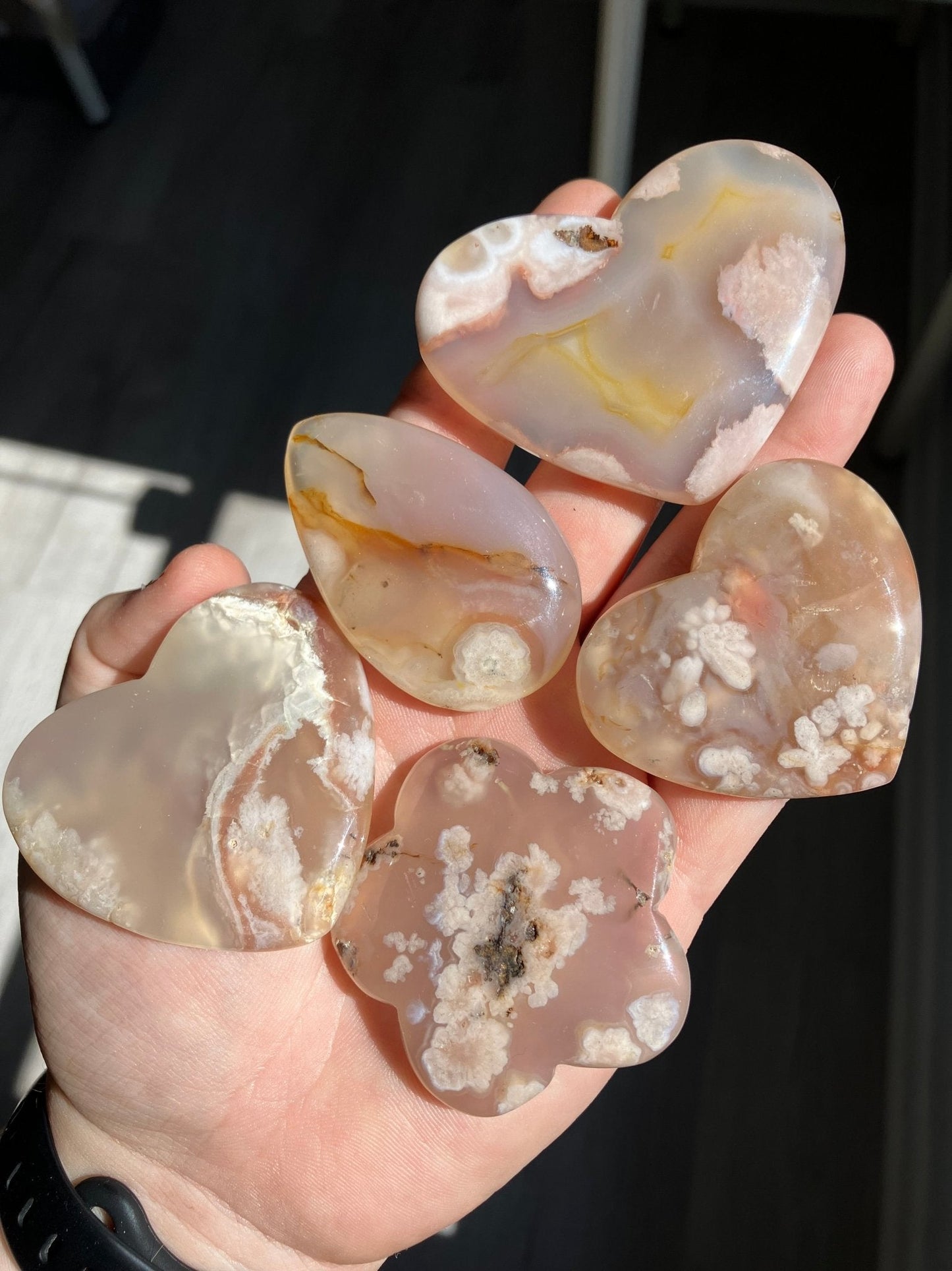 Flower Agate Carvings – Intuitive Pick, Various Shapes