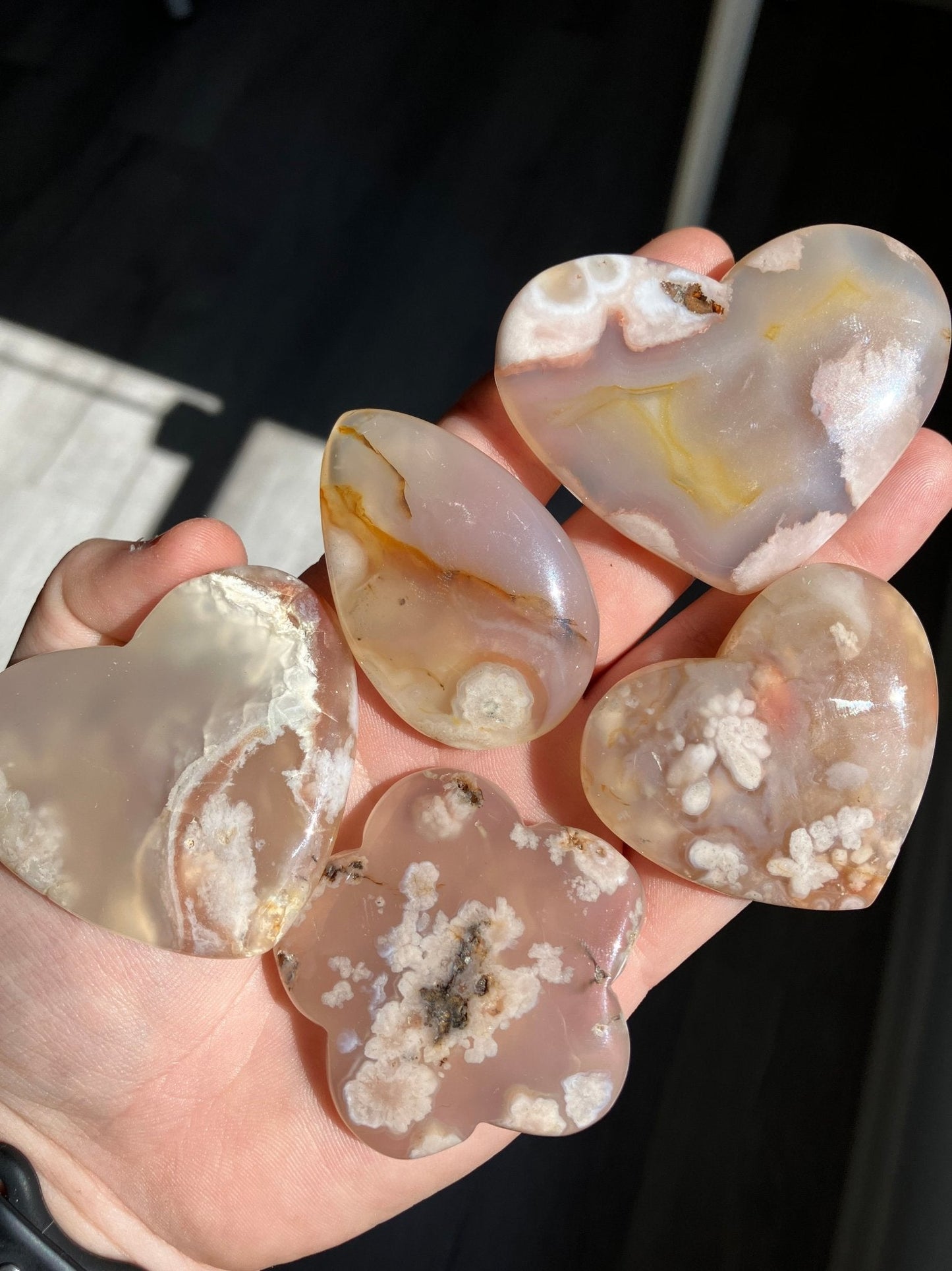 Flower Agate Carvings – Intuitive Pick, Various Shapes
