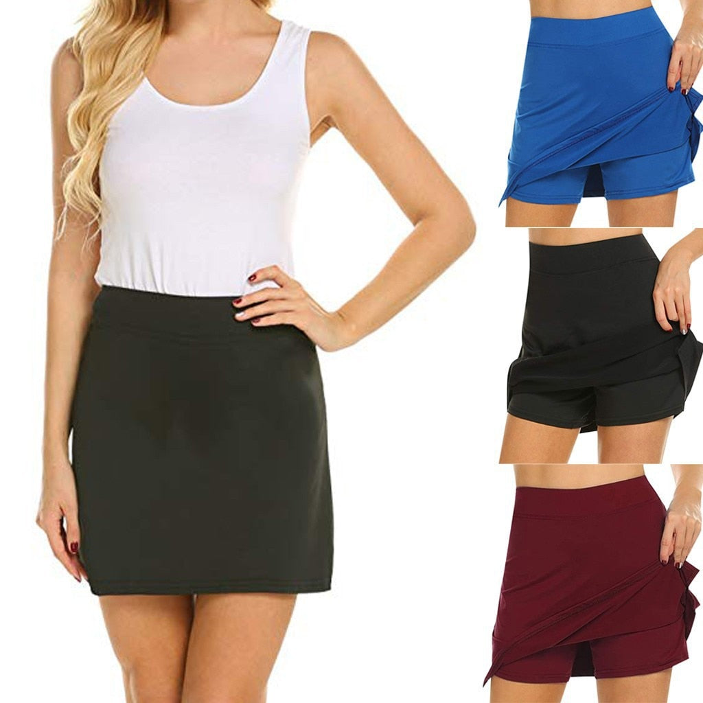 EtherealBe casual sports solid color skirt shorts Breathable
