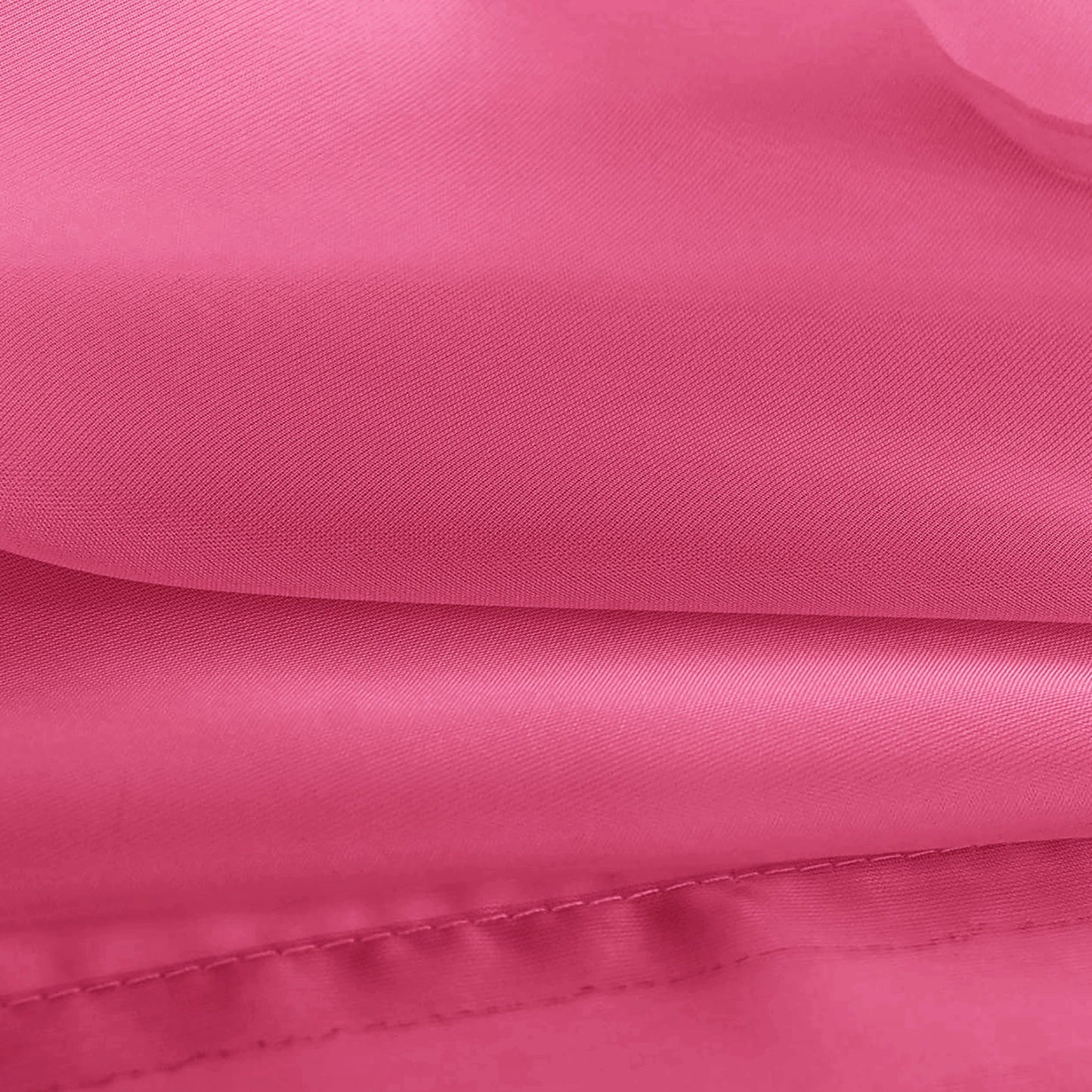 63" Inches Long - Hot Pink Sheer Window Rod Pocket Curtain Set (2 Panels)