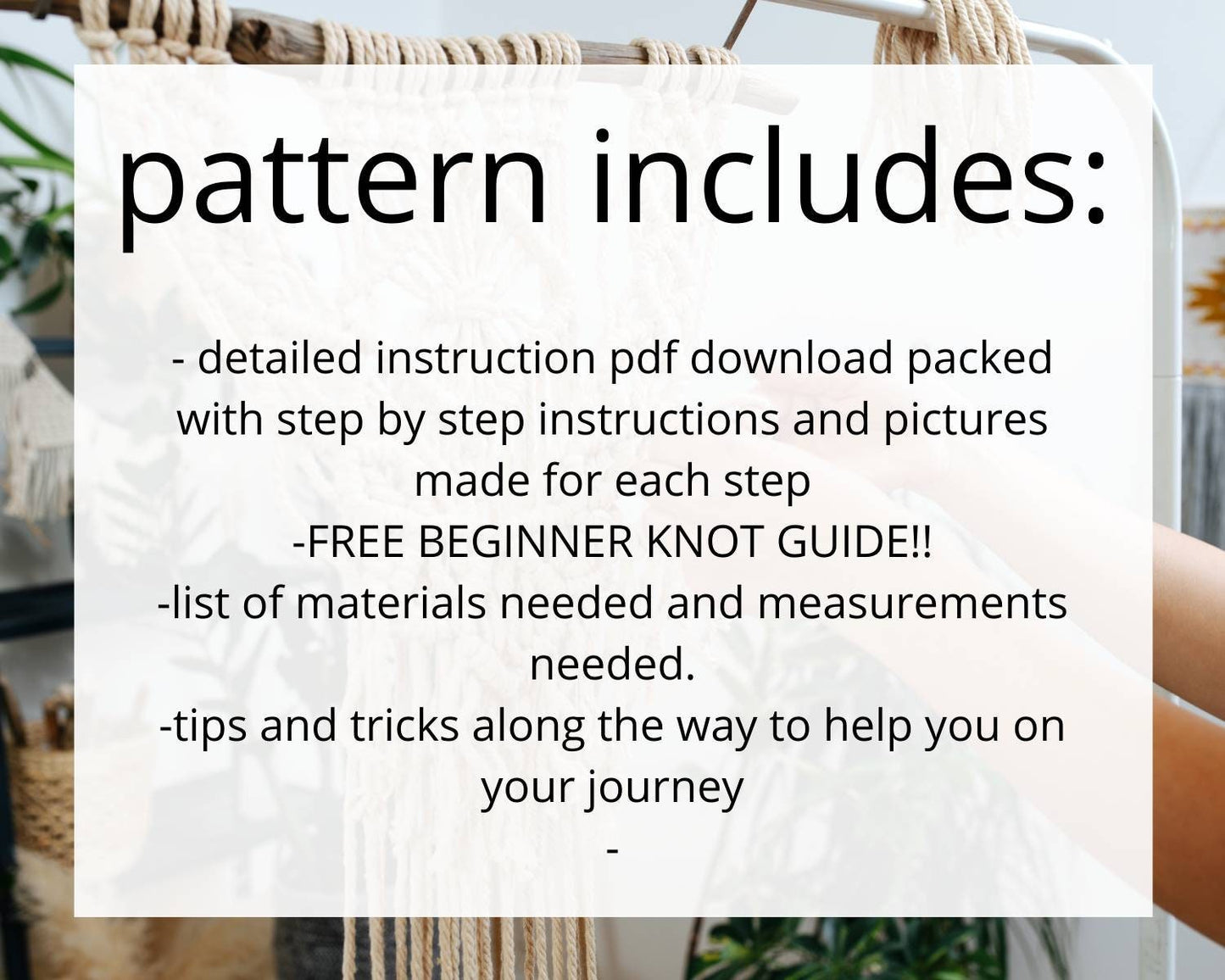 Macrame wall hanging pdf pattern "sweetheart"