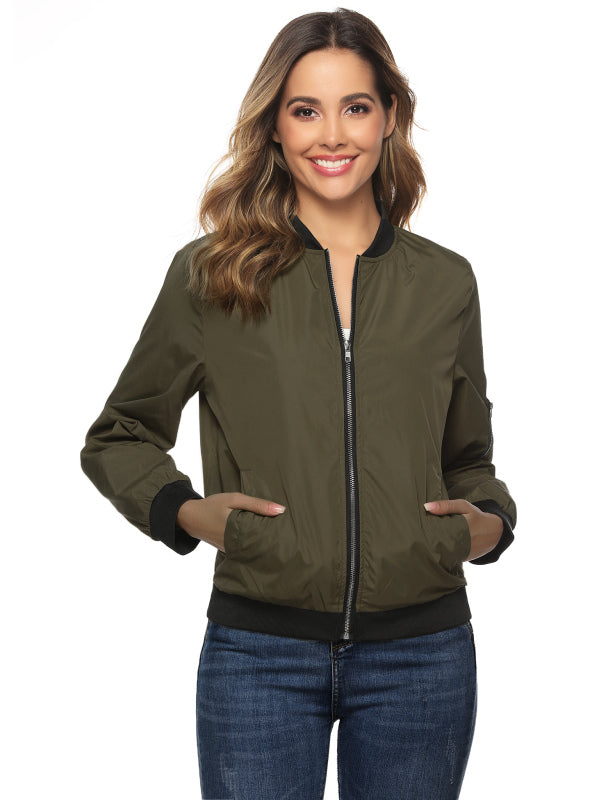 Ladies Casual Fashion Zip Jacket Jacket