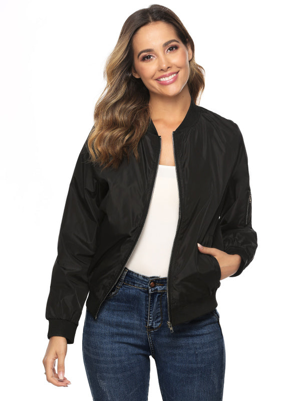 Ladies Casual Fashion Zip Jacket Jacket