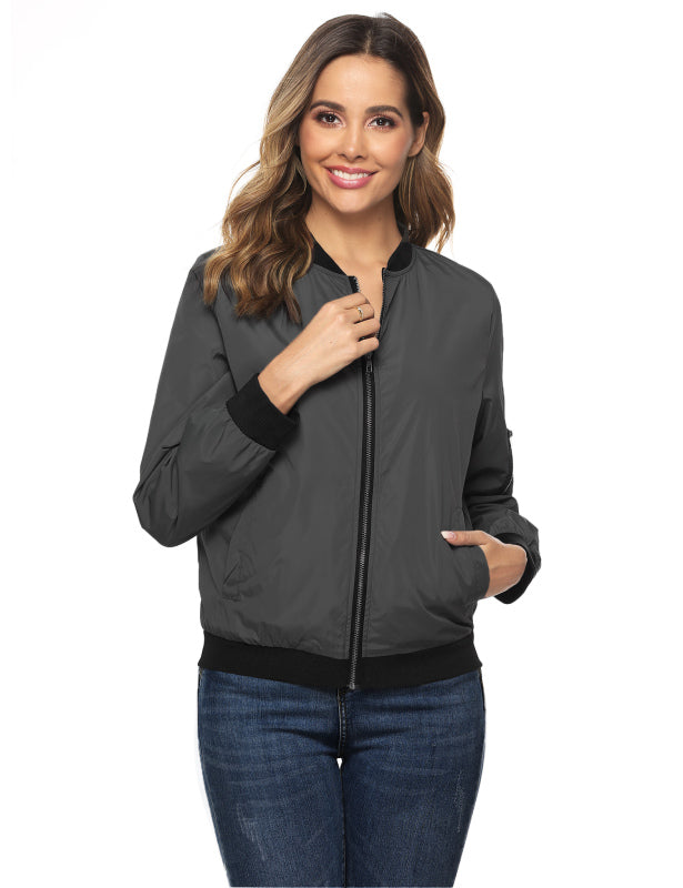 Ladies Casual Fashion Zip Jacket Jacket