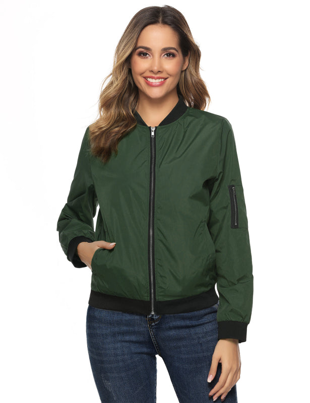 Ladies Casual Fashion Zip Jacket Jacket