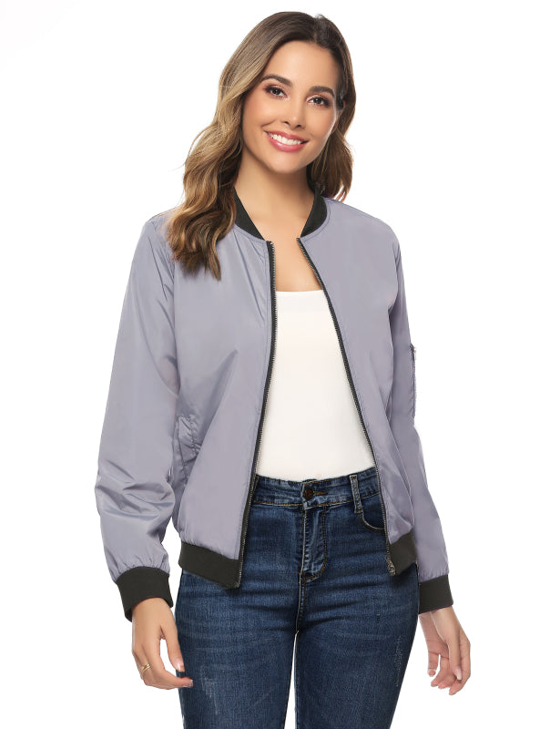 Ladies Casual Fashion Zip Jacket Jacket