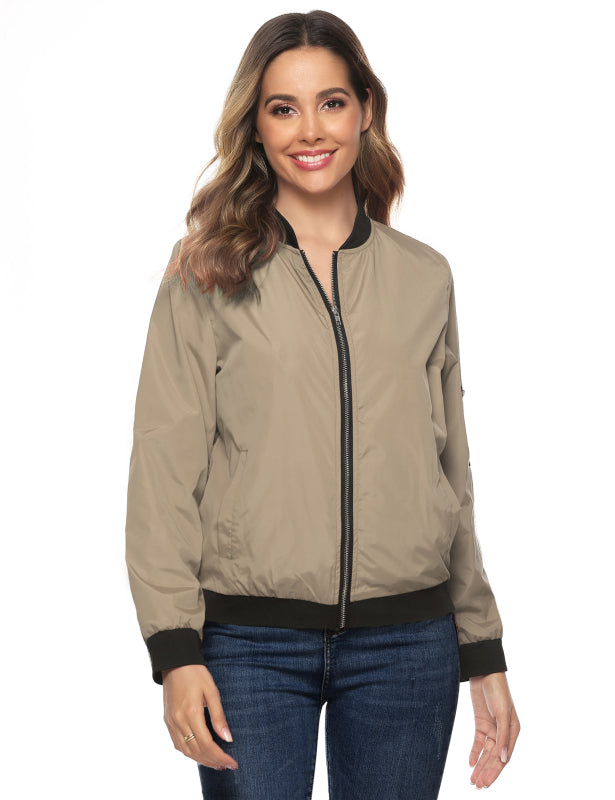 Ladies Casual Fashion Zip Jacket Jacket