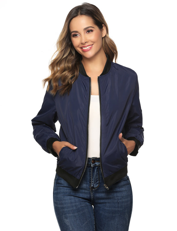 Ladies Casual Fashion Zip Jacket Jacket