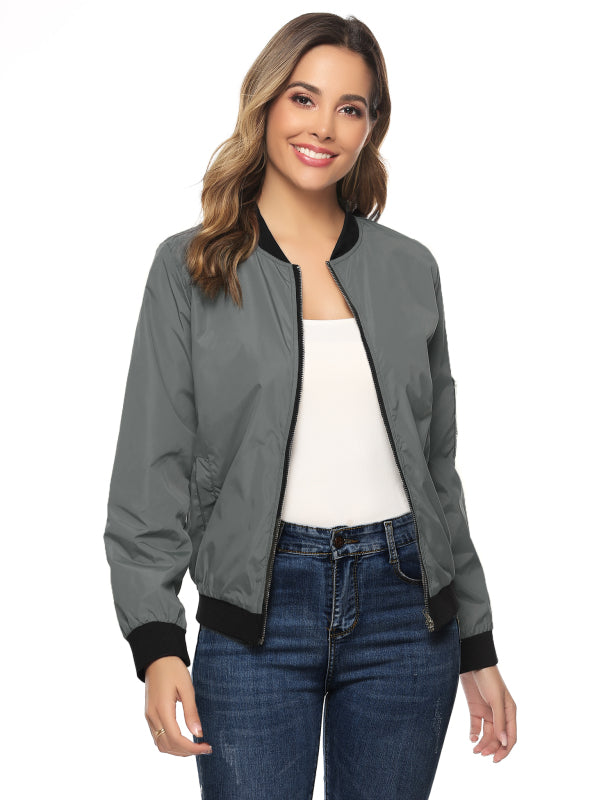 Ladies Casual Fashion Zip Jacket Jacket