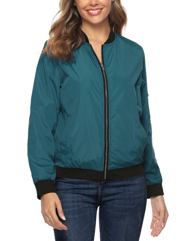 Ladies Casual Fashion Zip Jacket Jacket