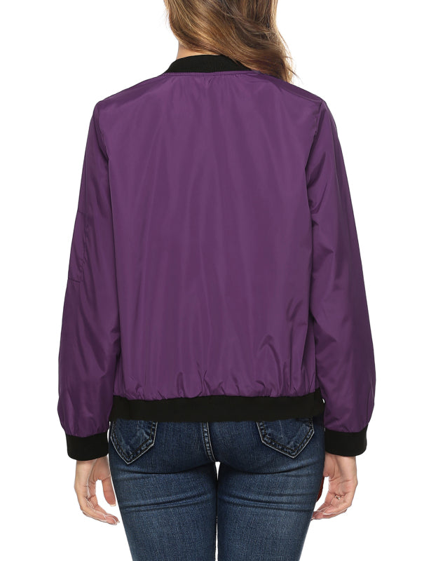 Ladies Casual Fashion Zip Jacket Jacket