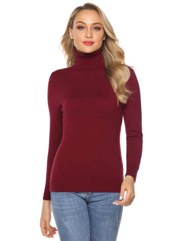 Ladies Casual Fashion Turtleneck Pullover Sweater